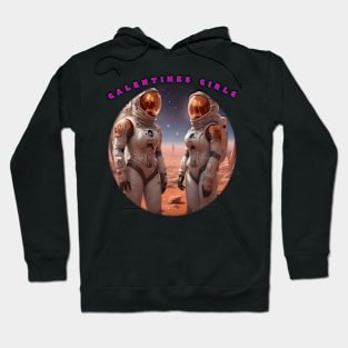 Galentine girls on the moon Hoodie